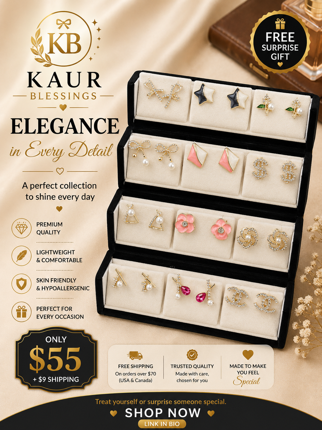 12 Pairs of Elegance in One Beautiful Box!