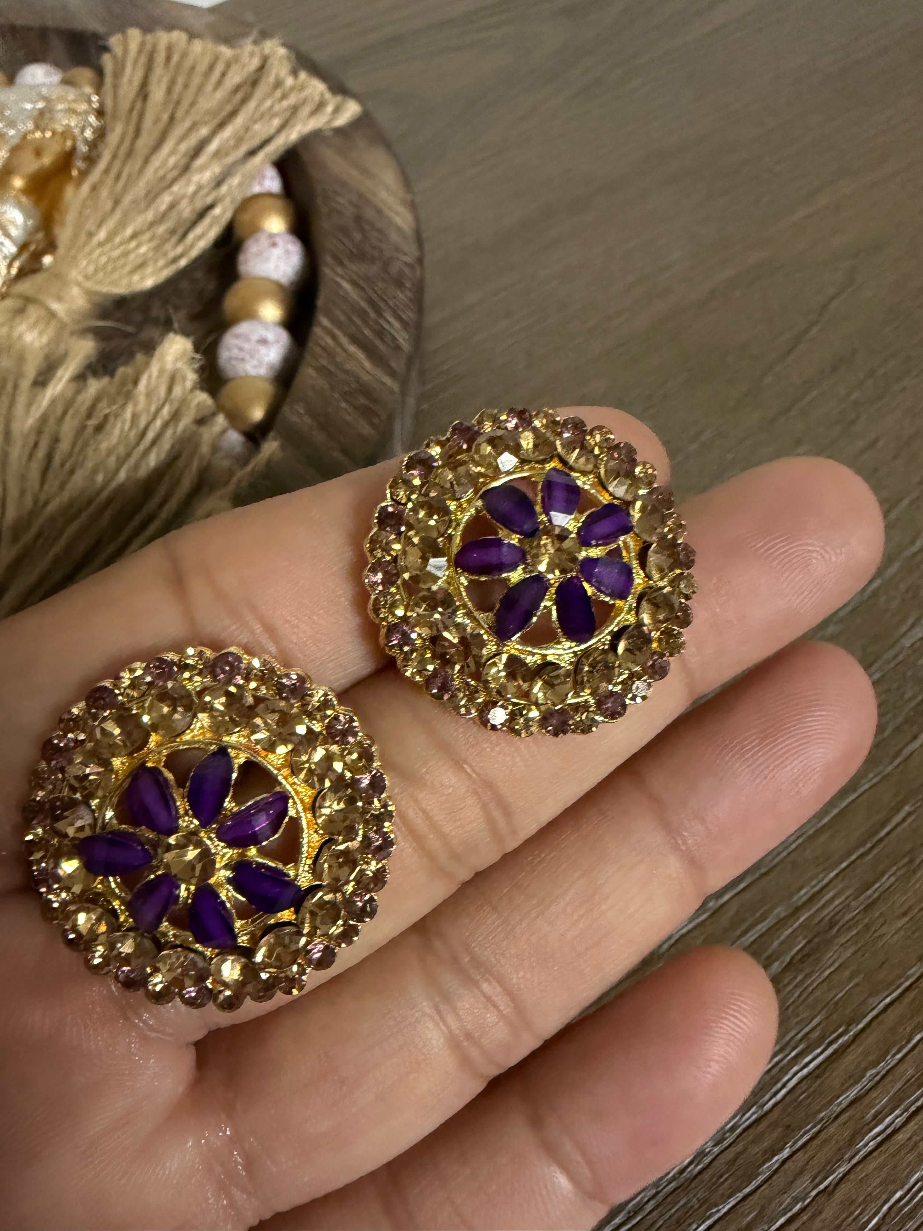 💜 Elegant Purple Stone Earrings 💜