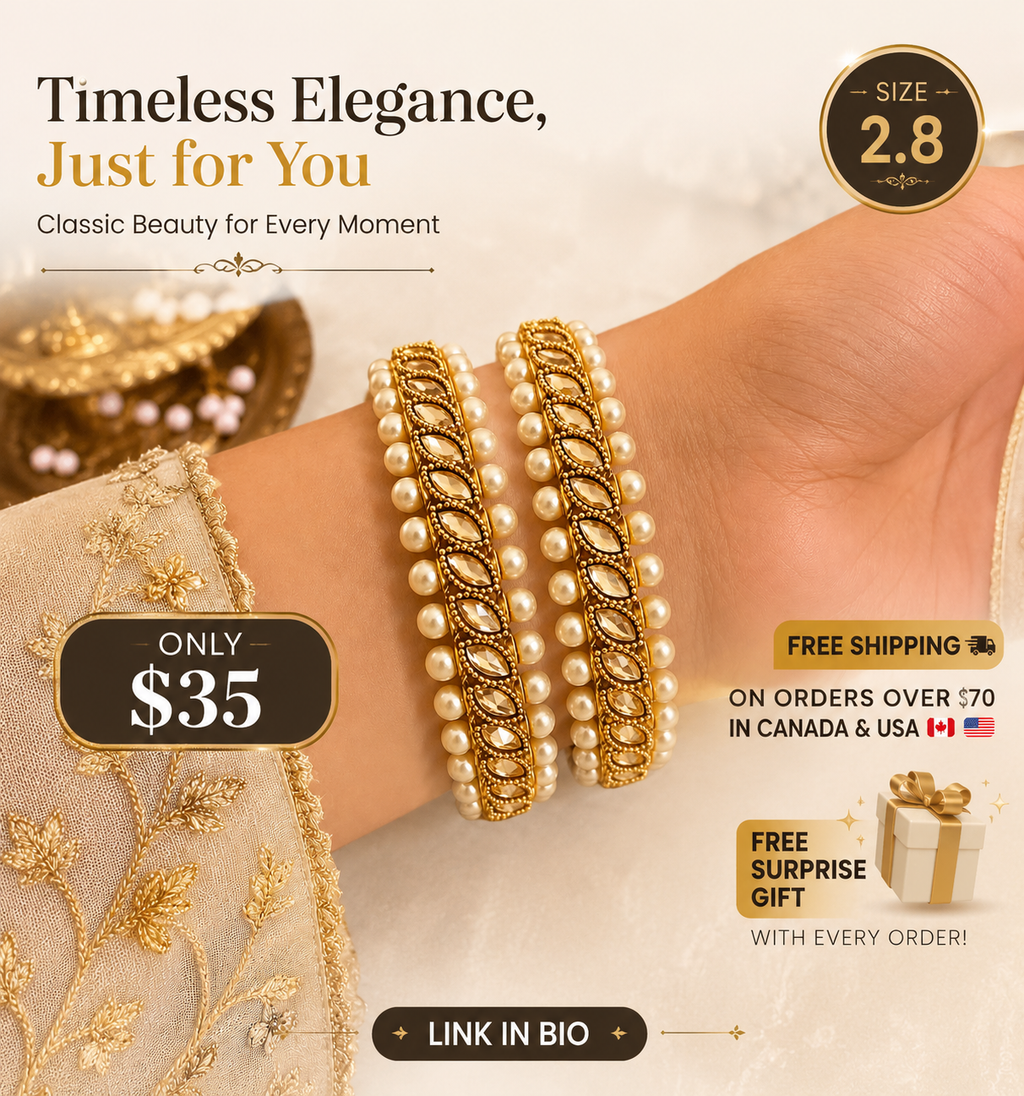 ✨ Elegant Pearl Bangles – Timeless Traditional Beauty ✨