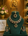 Royal Purple Kundan Necklace Set with Earrings & Maang Tikka