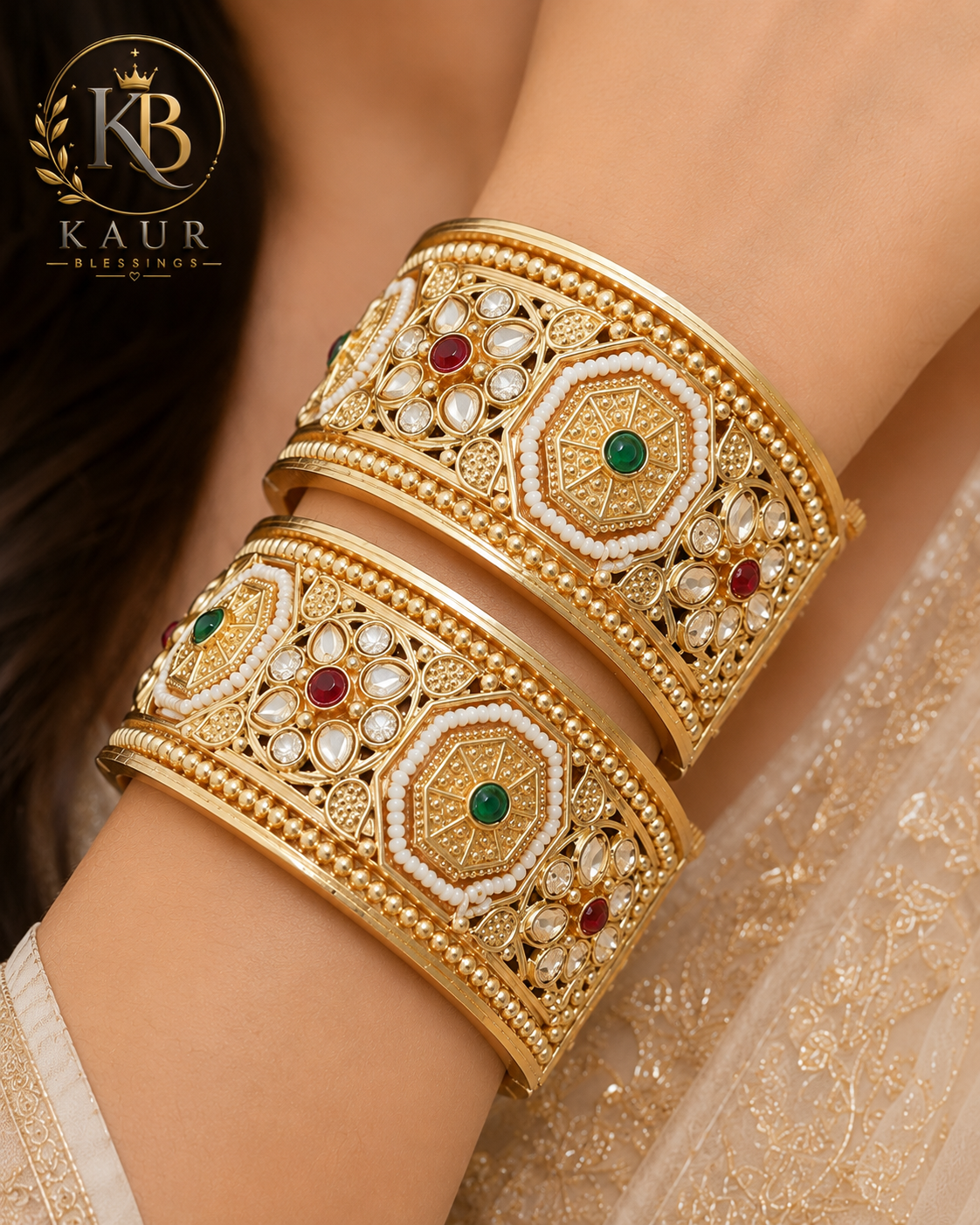 Royal Heritage Gold Bangle Set (2-Piece)