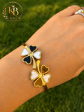 Elegant Clover Heart Bangle