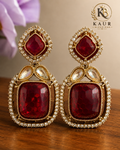 Royal Statement Earrings – Elegant Gold-Tone Design
