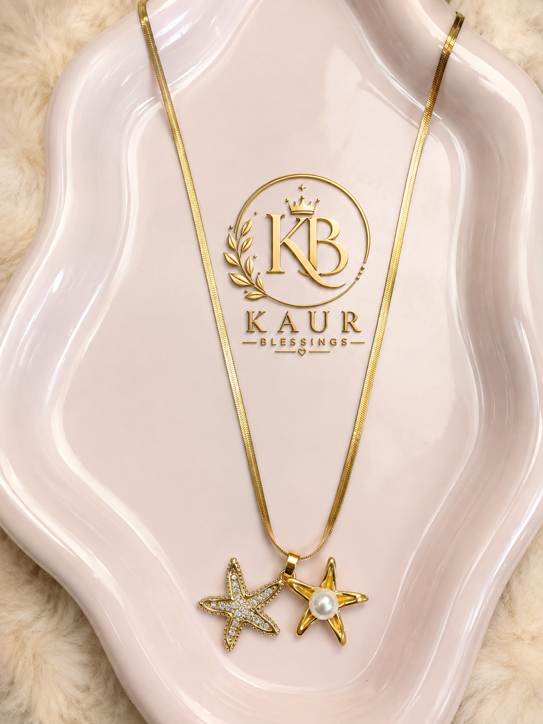 ⭐ Starfish Pearl Pendant Necklace