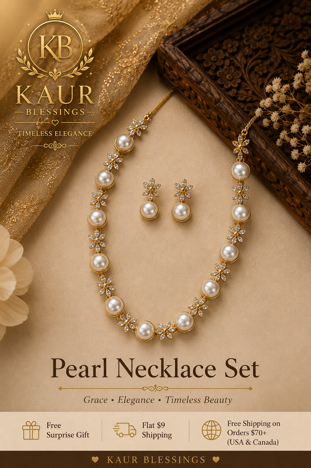 ✨ Elegant Pearl Necklace Set ✨