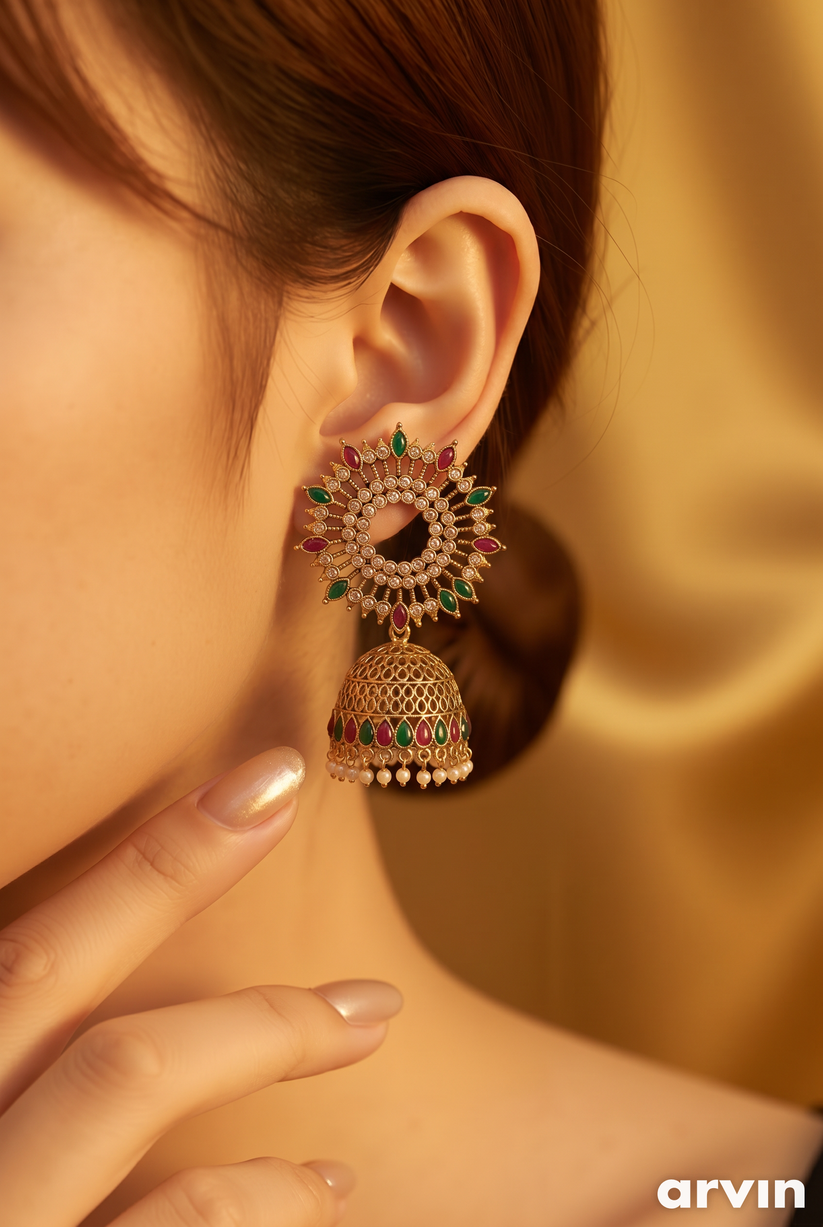 Royal Multicolor Jhumka Earrings ✨