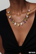✨ KaurBlessings Luxury Colorful Zirconia Drop Necklace