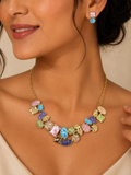Pastel Gem Statement Necklace Set